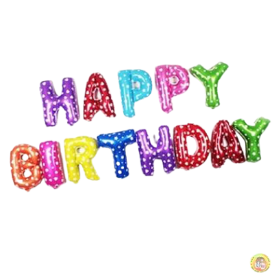 Фолиеви букви HAPPY BIRTHDAY, многоцветни