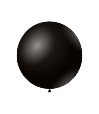 Балон пастел  ROCCA - Черно / Black,  38см, 1 бр., G150 15