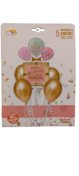 Комплект балони фолио и латекс Happy Birthday Stay FABULOUS /5 броя/
