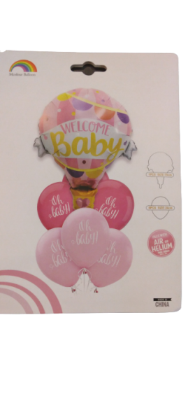 Комплект балони фолио и латекс розово Baby /7 броя/