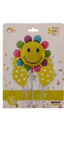 Комплект балони фолио и латекс ЦВЕТЕ /5 броя/