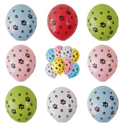 Балони с печат  Лапички, микс цветове, 26см, 100бр./пак.