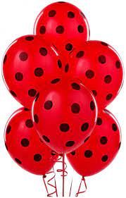 Балони пастел с принт черни точки - 30см, 100бр., цвят червени