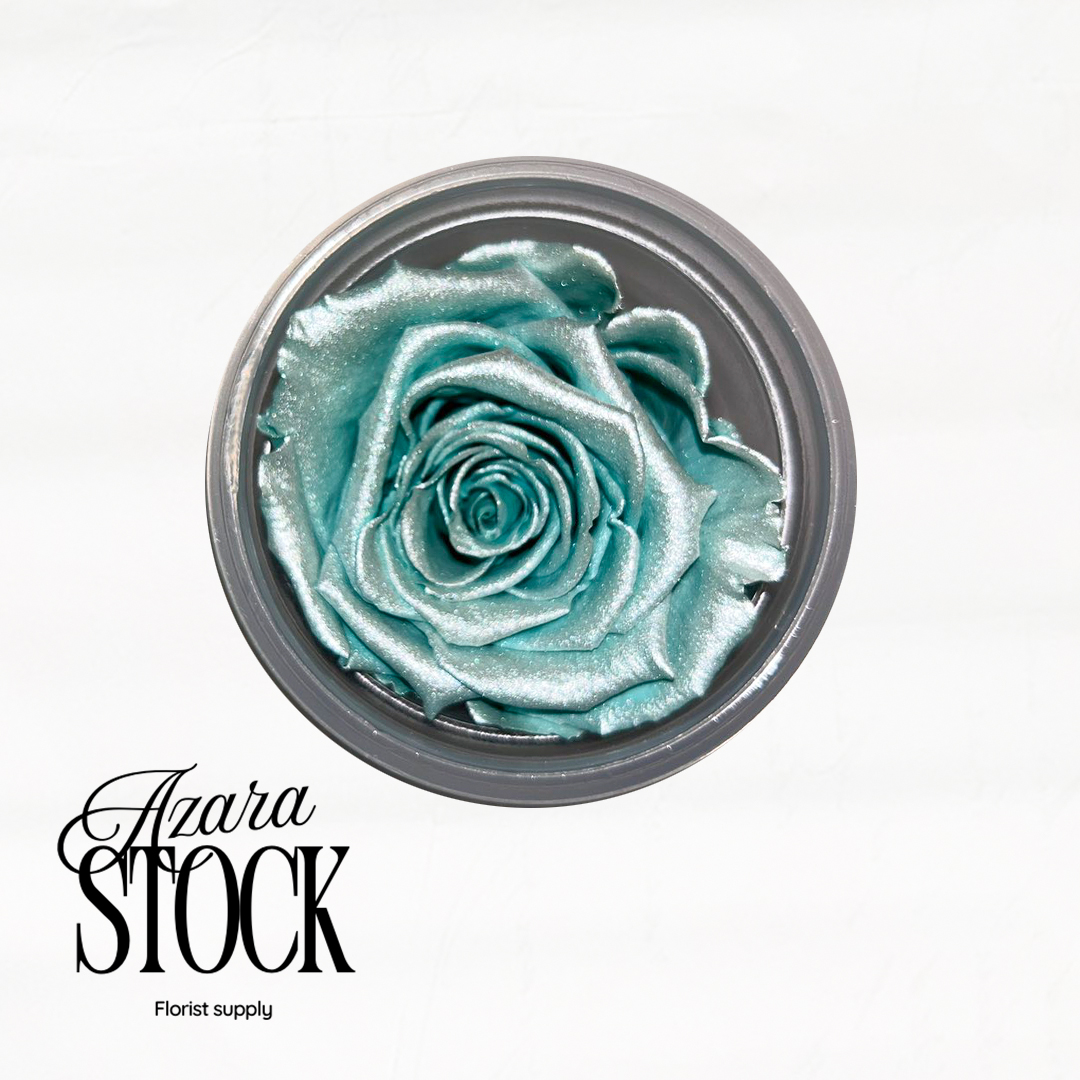 Вечна роза тюркоаз сребро