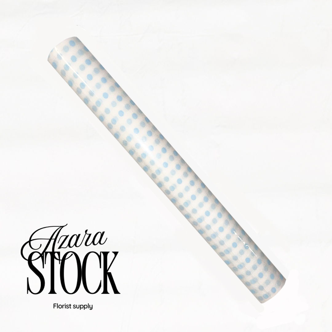 Текстил светло сини точки