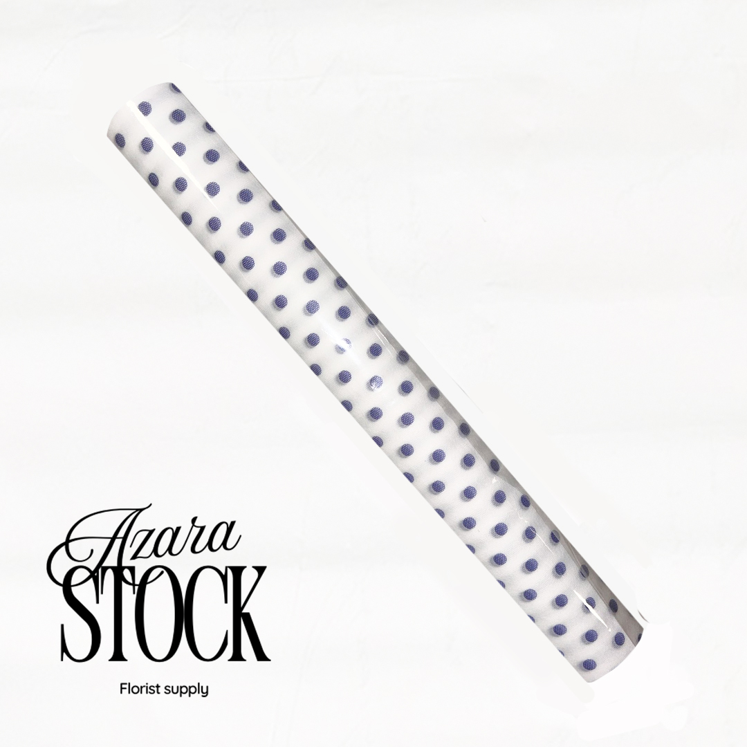 Текстил тъмно сини точки