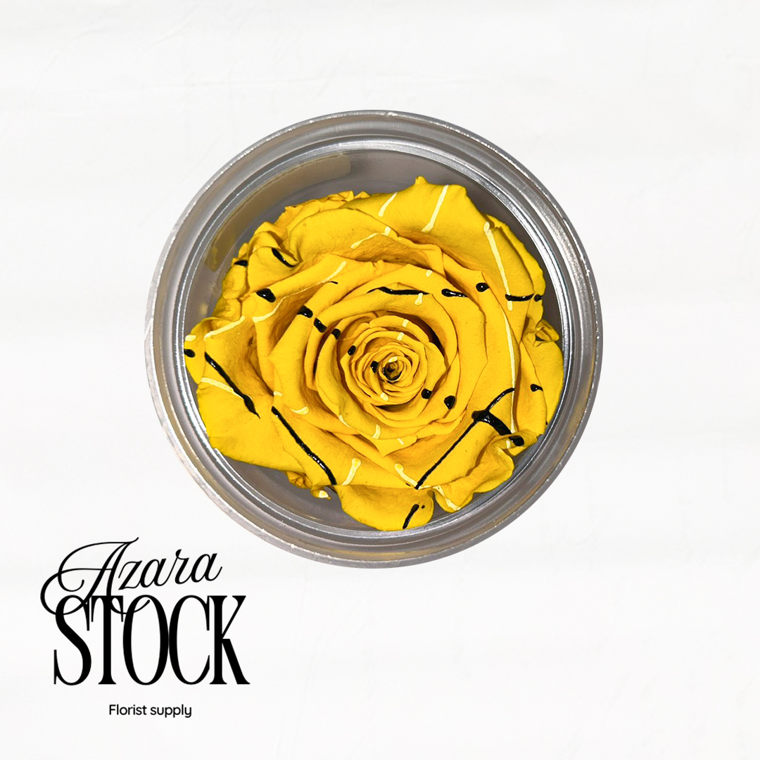 Вечна роза жълто с пръски