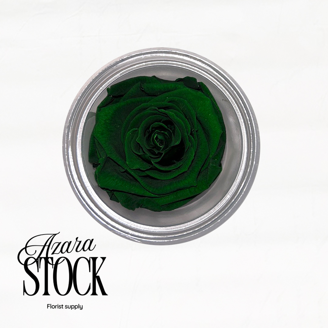 Вечна роза тъмно зелено